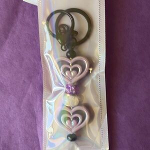 🪻Heart Keychain with Beads🪻